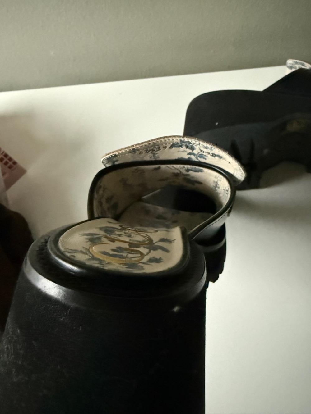 Gucci Black Leather Horsebit Platform Mule Sandals 37.5 - Picture 5 of 8